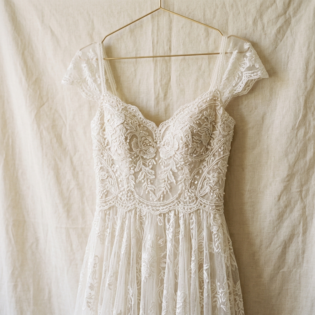 Ivory Lace Midi Dress - Zen Wear